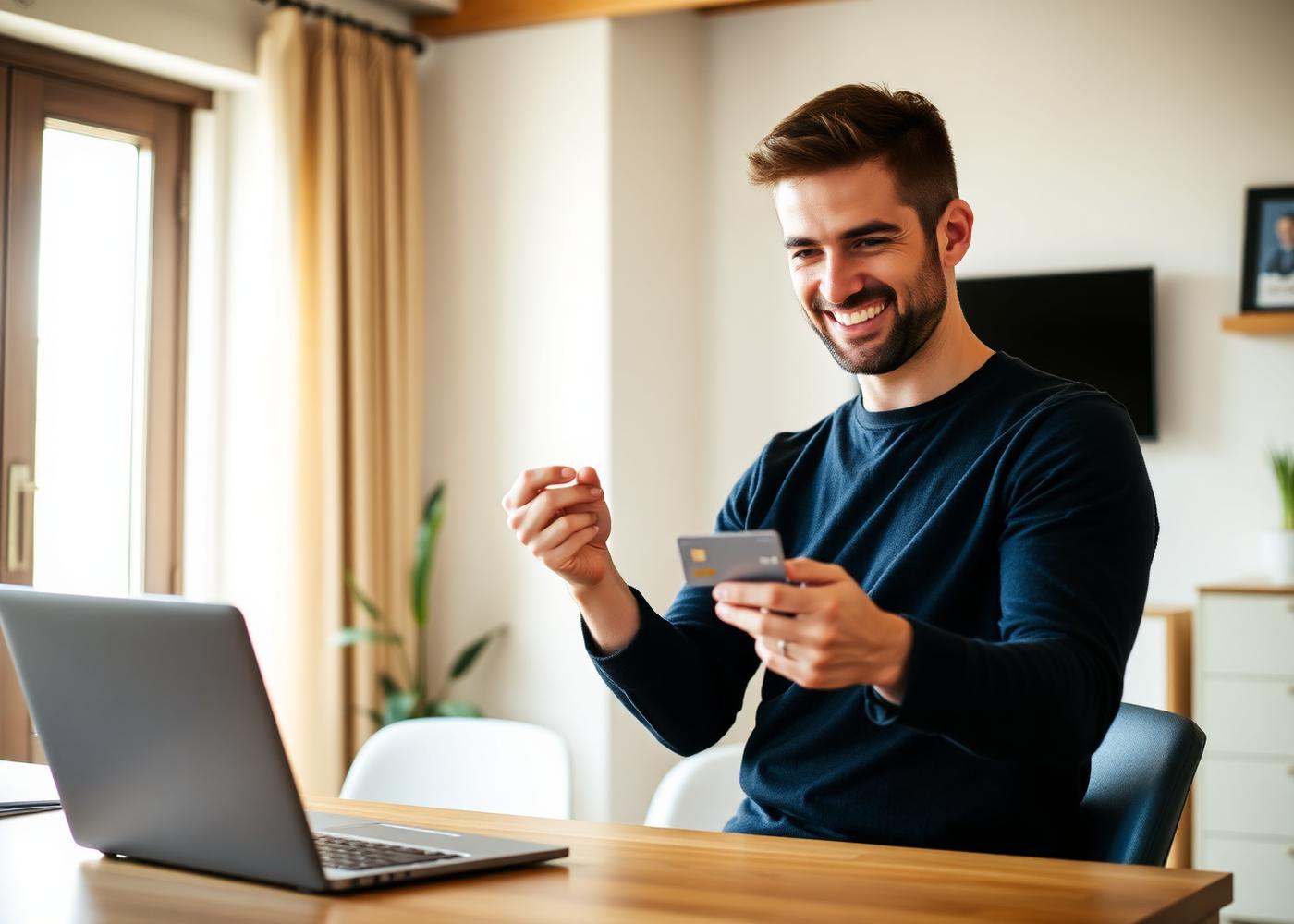 Cliente solicitando un microcrédito desde casa